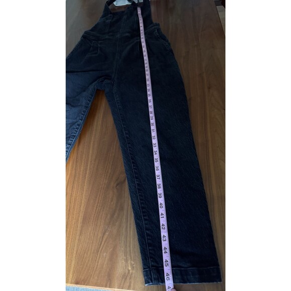 Madewell Tapered Black Denim Overalls Women Size 2 Clybourn Wash Crisscross Back - Picture 13 of 16